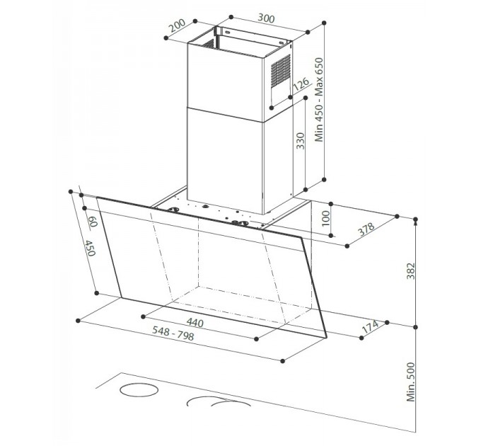 Вытяжка Faber наклонная, 80см, 1169м.куб/ч, Daisy Wh A80, белый