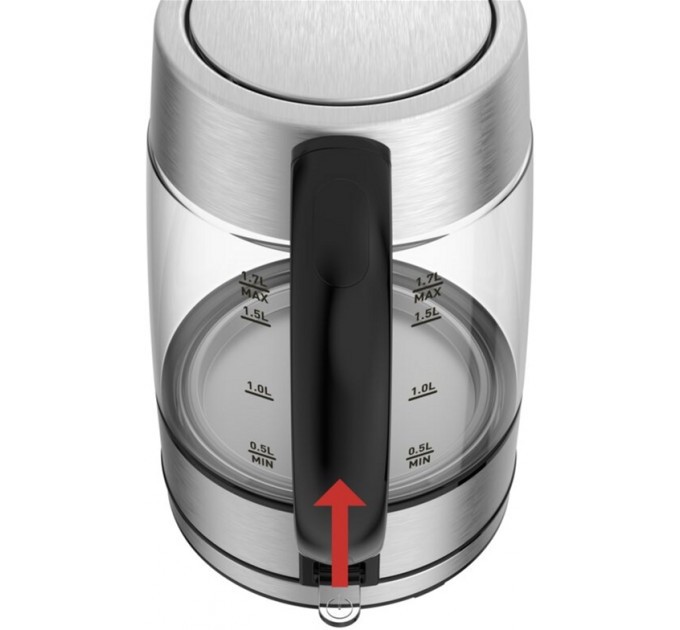 Електрочайник Tefal Glass Kettle 1.7л, скло, з підсвіткою, сріблясто-чорний