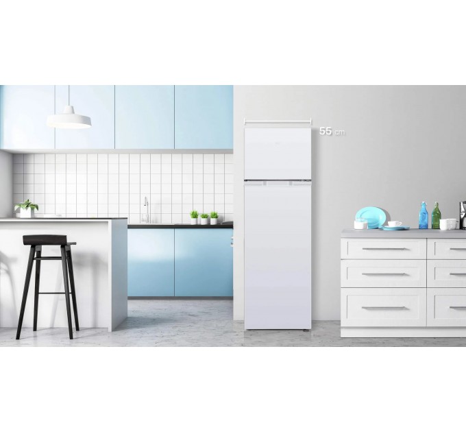 Холодильник TCL с верхн. мороз., 144x55х54.5, холод.отд.-167л, мороз.отд.-40л, 2дв., A++, ST, белый