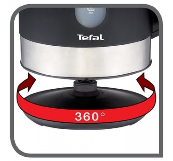 Електрочайник Tefal Snow 1.7л, Strix, пластик, сріблясто-чорний