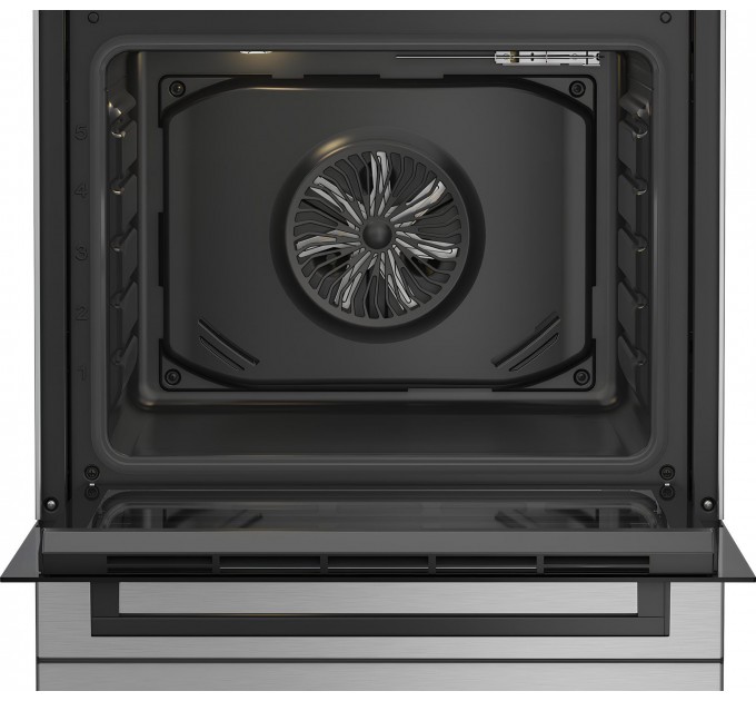 Плита Beko комби, 66л, 60x60см, конвекция, серебристый