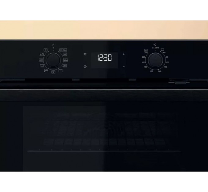 Духова шафа Whirlpool електрична, 71л, A+, дисплей, конвекція, телескопічні напрямні, чорний