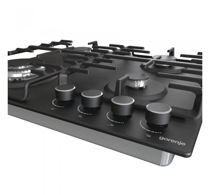 Варильна поверхня Gorenje газова, 60см, чавун, чорний