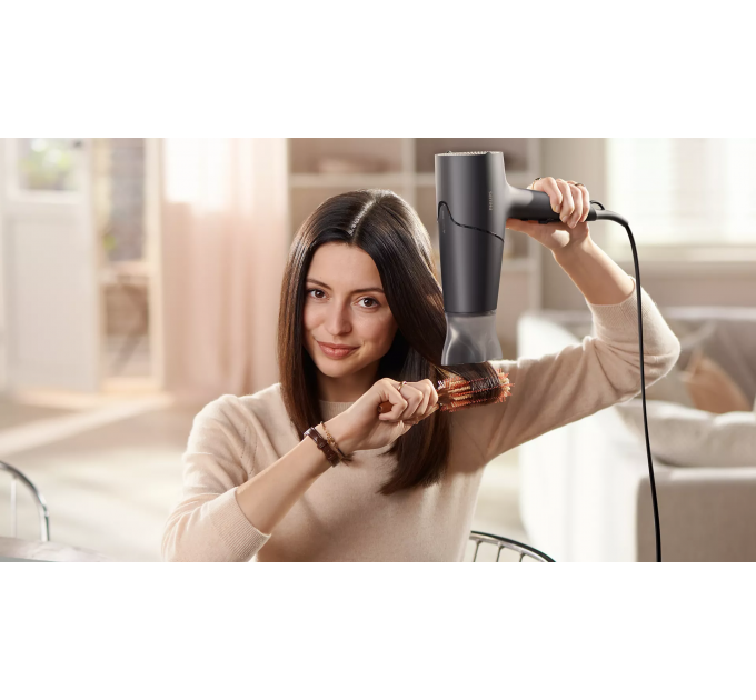 Фен Philips 5000 Series, 2100Вт, 3 режими, іонізація, хол. обдув, темно-сірий