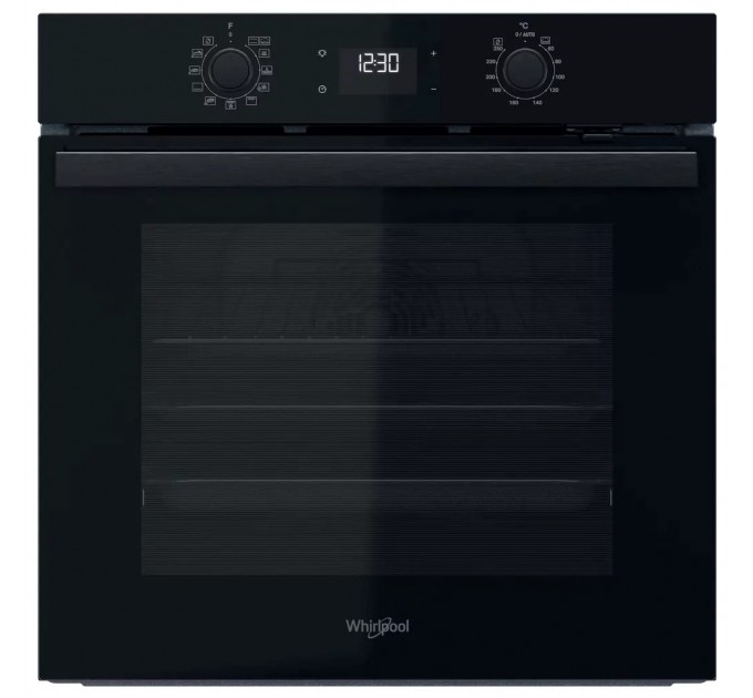 Духова шафа Whirlpool електрична, 71л, A+, дисплей, конвекція, телескопічні напрямні, чорний