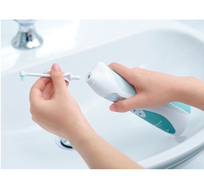 Ирригатор Panasonic портативний, чаша 130 мл, Ni-Mh аккум. в компл., бело-голубой