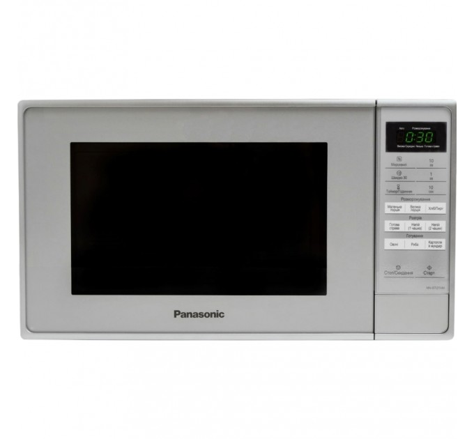 Микроволновая печь Panasonic, 20л, электр. управл., 800Вт, дисплей, откр.кнопкой, серебристый