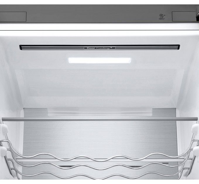 Холодильник LG с нижн. мороз., 203x60х68, холод.отд.-277л, мороз.отд.-107л, 2дв., А++, NF, инв., диспл внешн., Fresh Сonverter, Metal Fresh, серебристый