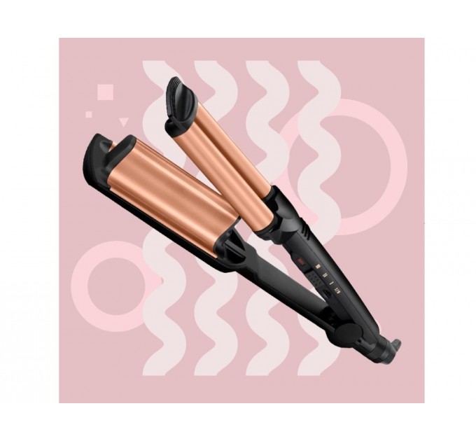 Плойка Babyliss Depp Waves гофре , 85Вт, темп.режимов-3, 160-210С, естественные волны, керамика, турмалин , черный