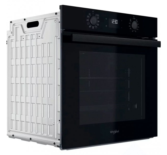 Духова шафа Whirlpool електрична, 71л, A+, дисплей, конвекція, телескопічні напрямні, чорний