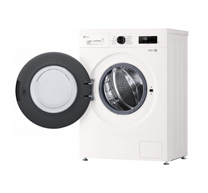 Стиральная машина LG фронтальная, 7кг, 1200, A+++, 44см, дисплей, пар, инвертор, белый