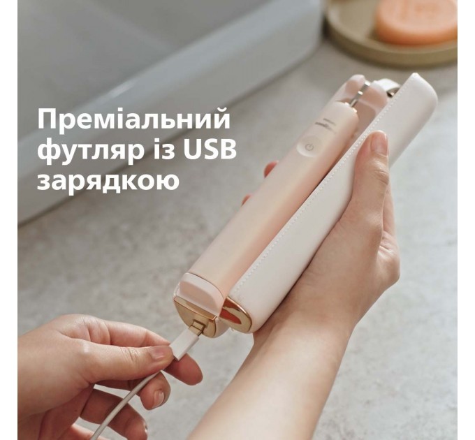 Щітка зубна електр. Philips, Sonicare DiamondClean Prestige 9900, 62т. колив/хв, насадок-1, SenseIQ, зарядний чохол, бежевий