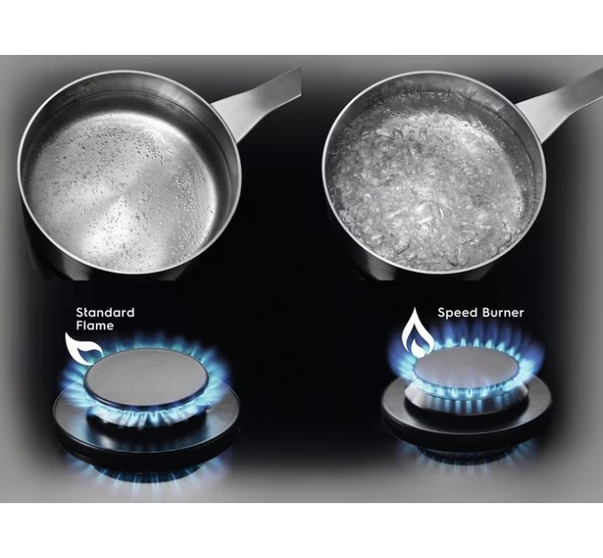 Варочная поверхность Electrolux газ на стекле, 60см, чугун, черный