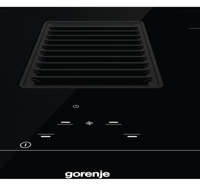 Варильна повверхня Gorenje індукційна, 83см, розширена зона, вбудована витяжка, 620м.куб/год, чорний