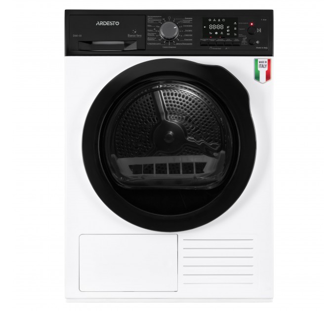 Сушильная машина ARDESTO тепловой насос Bianco Vero, 8кг, A+++, 63см, дисплей, инвертор, подсвет.барабана, белый