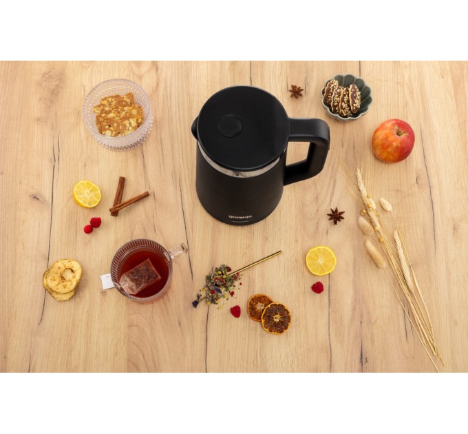 Электрочайник Gorenje 1.7л, LED дисплей, Strix контроль, черный