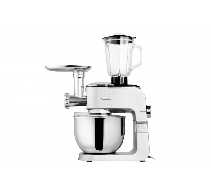 Кухонна машина ARDESTO 1500Вт, чаша-метал, корпус-метал, насадок-10, сріблясто-сірий