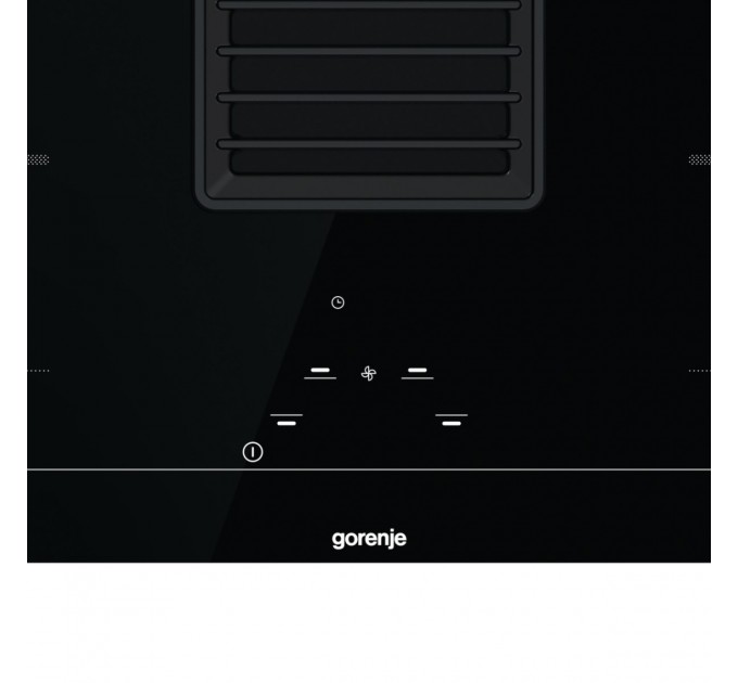 Варильна повверхня Gorenje індукційна, 83см, розширена зона, вбудована витяжка, 620м.куб/год, чорний
