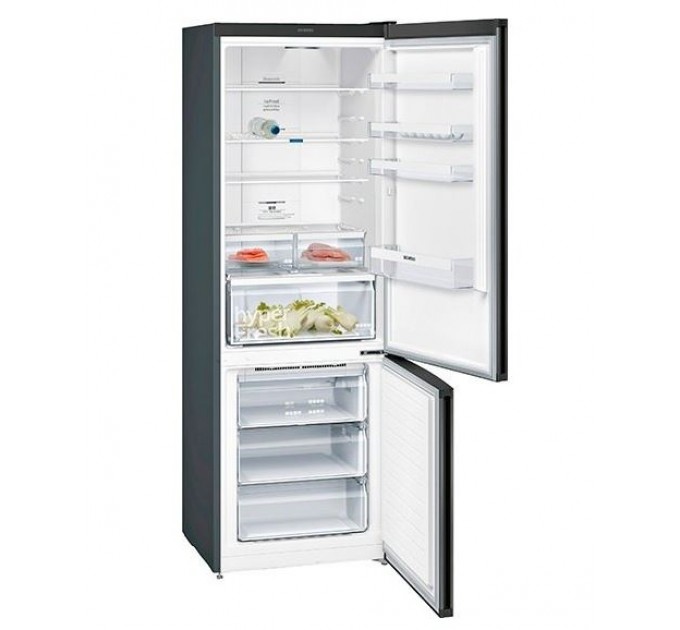 Холодильник Siemens з нижн. мороз., 203x70x67, xолод.відд.-330л, мороз.відд.-105л, 2дв., А++, NF, дисплей, графіт