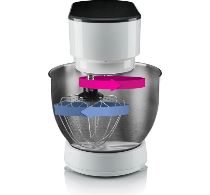 Кухонная машина Gorenje 600Вт, чаша-металл, корпус-пластик, насадок-3, белый