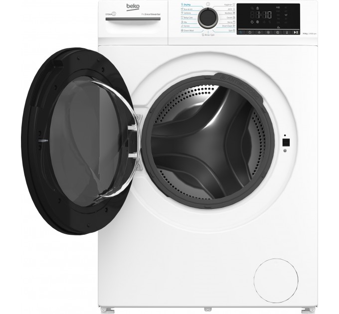 Стирально-сушильная машина Beko фронтальная, 7(5)кг, 1400, D, 52см, дисплей, инвертор, пар, белый