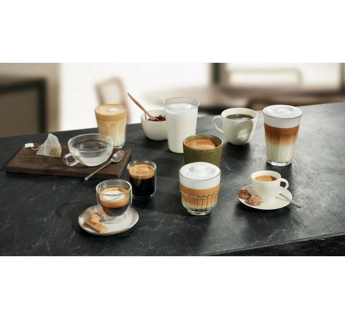 Кавомашина Siemens 1.7л, зерно + мелена, автомат.капучинатор, LED - дисплей, авторецептів - 8, чорно - срібний