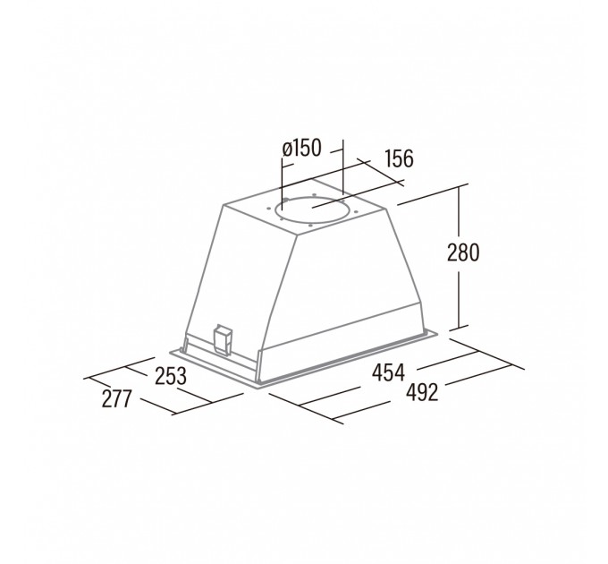 Вытяжка Cata встраиваемая, 50см, 820м.куб/ч, GL 45 x, нерж