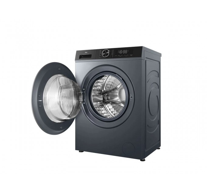 Стиральная машина TCL фронтальная, 9кг, 1400, A+++, 57см, дисплей, пар, инвертор, серый
