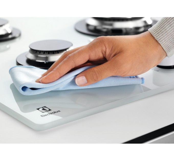 Варочная поверхность Electrolux газ на стекле, 60см, чугун, белый