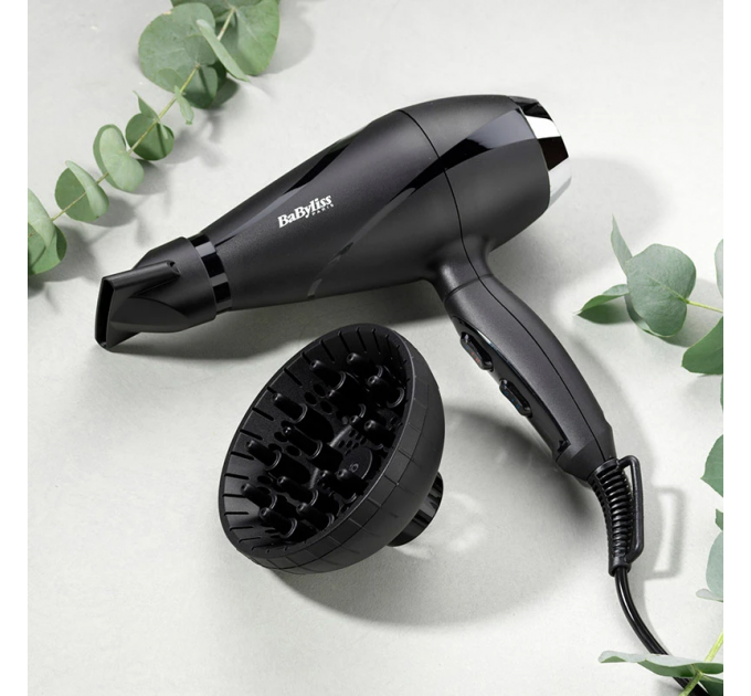 Фен Babyliss Shine Pro, 2200Вт, режимов-2, дифузор, иониз-я, хол. обдув, черный