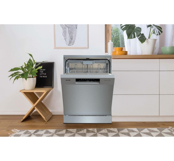 Посудомоечная машина Gorenje, 16компл., A+++, 60см, дисплей, 3 корзины, AquaStop, серый