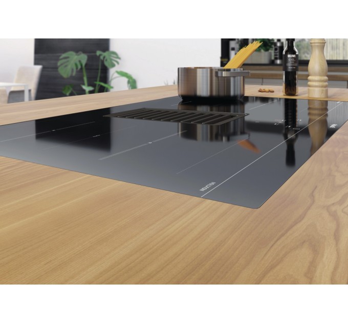 Варильна повверхня Gorenje індукційна, 83см, розширена зона, вбудована витяжка, 620м.куб/год, чорний