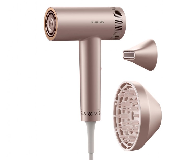 Фен Philips 8000 Series, 1400Вт, 3 режими, іонізація, хол. обдув, турборежим, рожевий