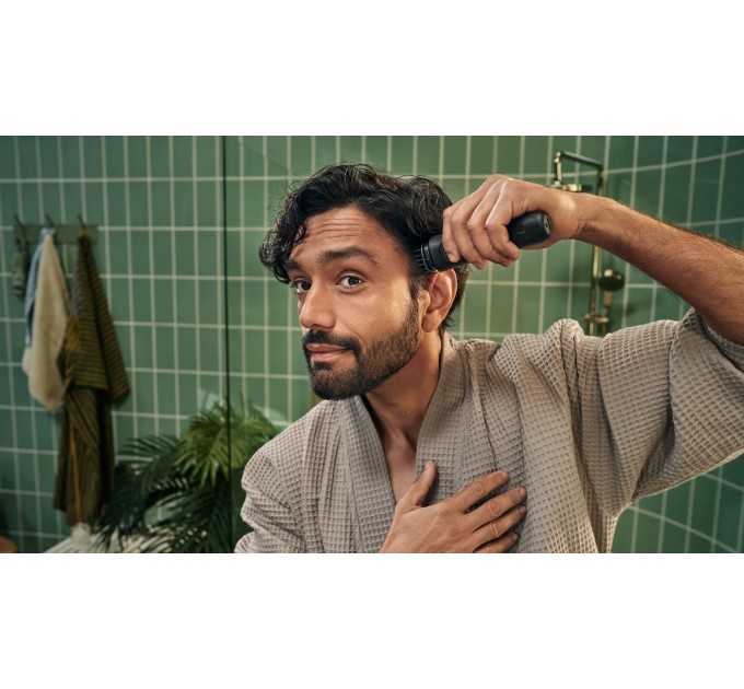 Тример Philips All-in-One Trimmer 3000 Series, для обличчя, голови, носа, акум., насадок-7, сталь, чорний