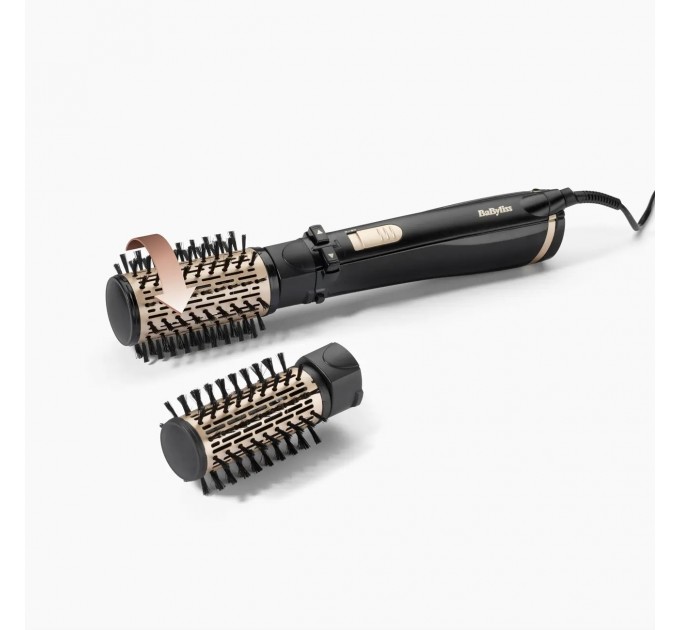 Фен-щітка Babyliss Big Hair Dual 1000, 1000Вт, 2 режими, хол. обдув, оберт. насадок, 2 насадки, чорний