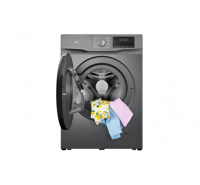 Пральна машина TCL фронтальна, 10кг, 1400, A+++, 62см, дисплей, пара, інвертор, сірий