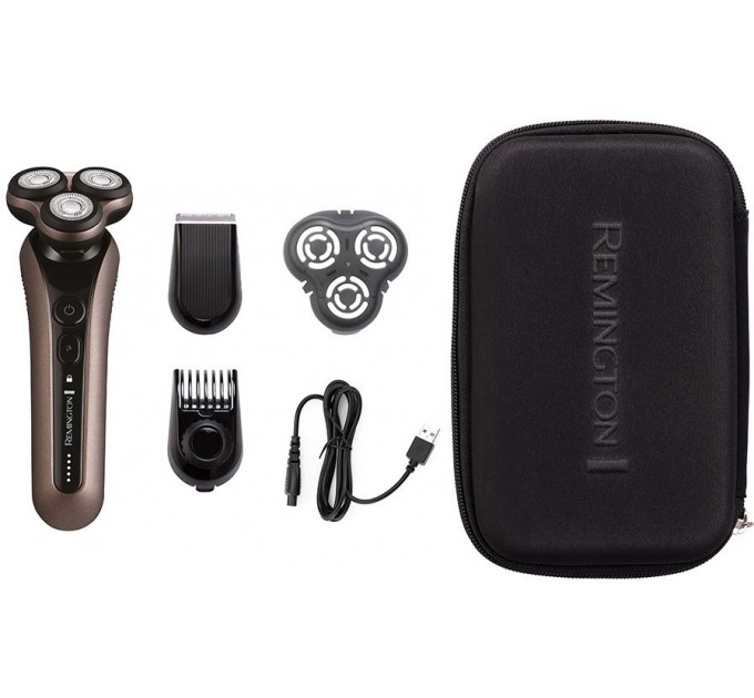 Бритва електр. Remington Limitless X9, роторная, 5.5Вт, бритв.головок-3, Li-Ion, сух.+влажн., триммер, черно-коричневый