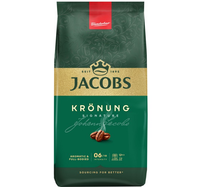 Кофе Jacobs зерна, 1000г, Kronung , купаж арабика/робуста