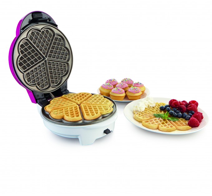 Мультимейкер Gorenje 700Вт, вафельниця, 2 пластины, тефлон, корпус-пластик, розовый