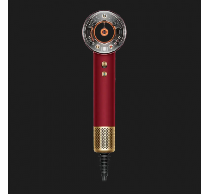 Фен Dyson HD16 Supersonic Nural Red Velvet/Gold, 1600Вт, 3 режими, іонізація, хол. обдув, кейс для зберігання, червоно-золотий