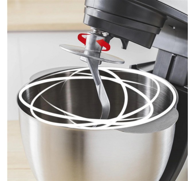 Кухонна машина Tefal Bake Essential 800Вт, чаша-метал, корпус-метал/пластик, насадок-4, чорний