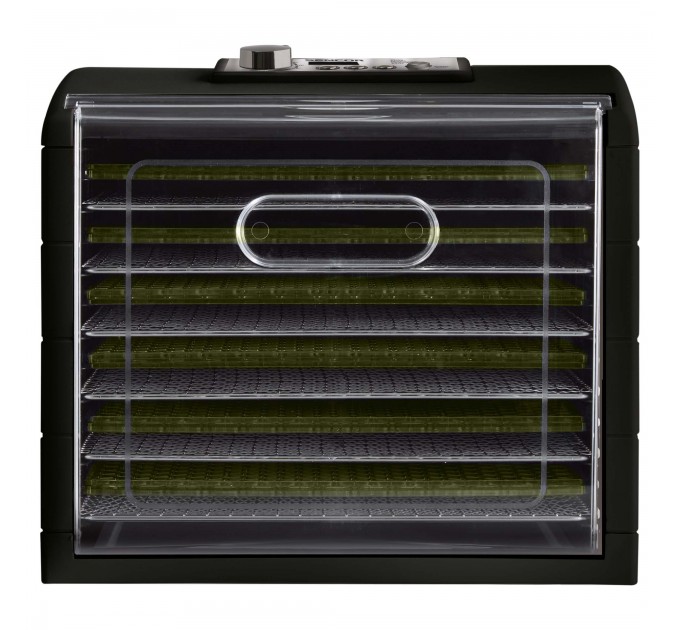 Сушка для продуктов Sencor, 500Вт, поддонов -6x2см, диаметр-33см, макс-70°С, сетка для ягод, металл, пластик, черный