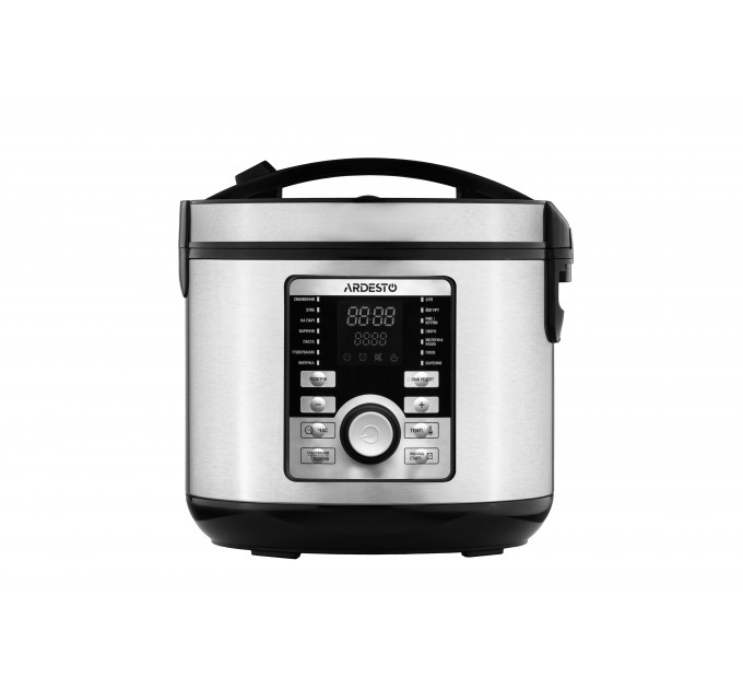 Мультиварка ARDESTO, 860Вт, чаша-5л, электронное управл., книга рецептов, металл/пластик, серый