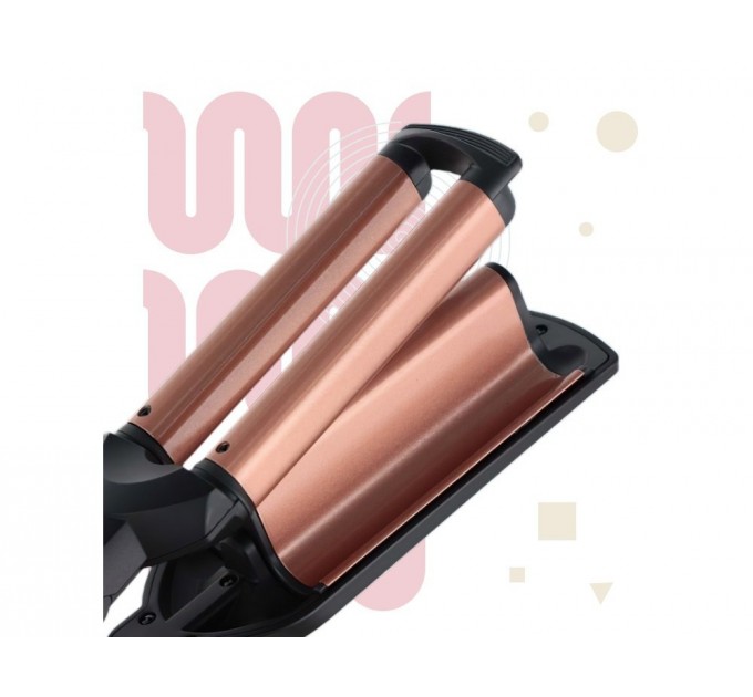 Плойка Babyliss Depp Waves гофре , 85Вт, темп.режимов-3, 160-210С, естественные волны, керамика, турмалин , черный