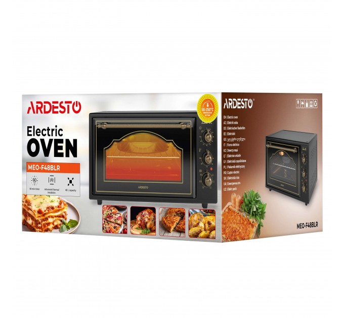 Піч електрична ARDESTO Line-R, 48л, 1600Вт, механіч., конвенція, чорний