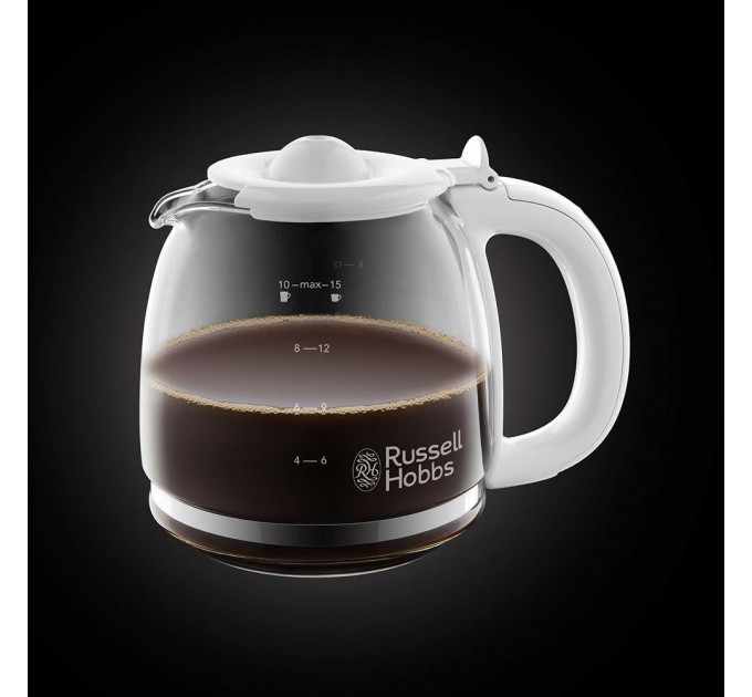 Кофеварка Russell Hobbs  капельная Inspire 1,25л, молотый, 10 чашек, таймер включения, белый