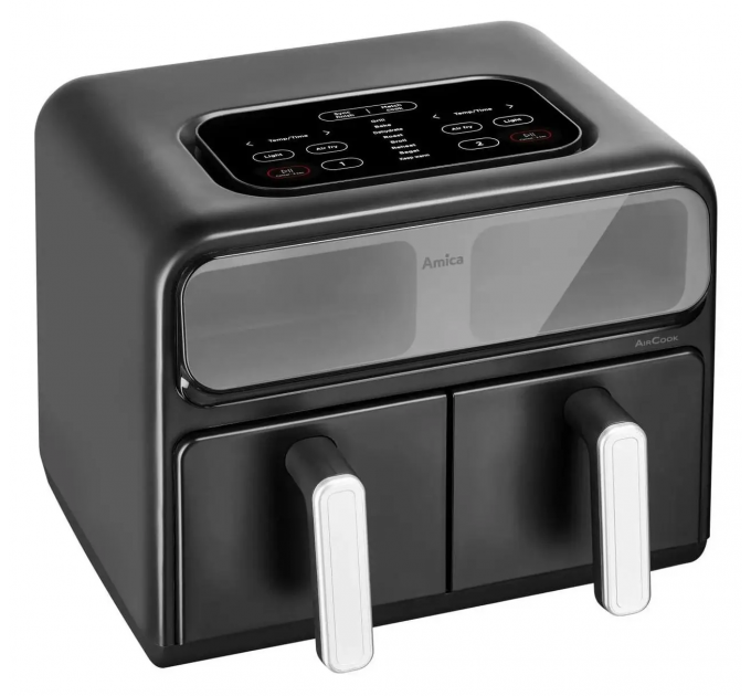 Мультипечь Amica 2400Вт, чаша - 2*4.0л, сенсорное управл., 8 авто. программ, пластик, черный