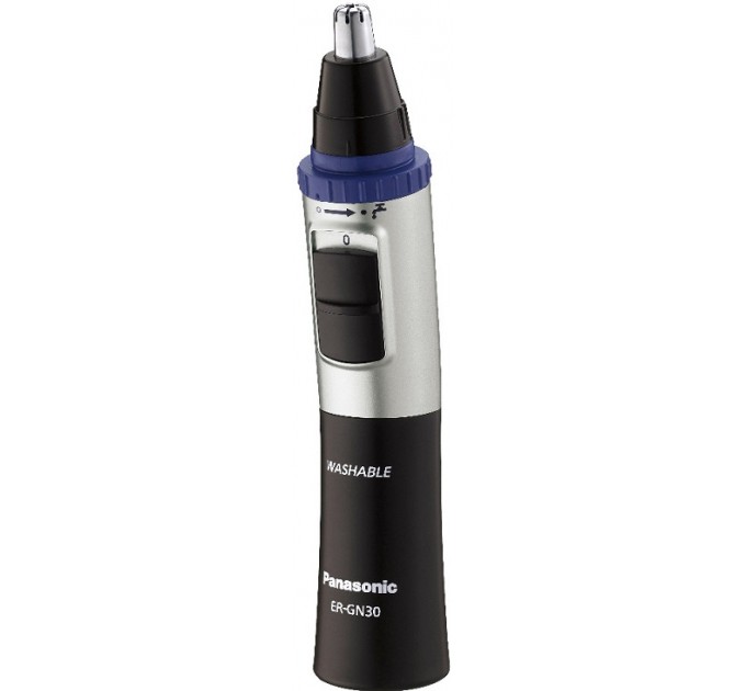 Тример Panasonic, для носа, 1хАА, насадок-1, сталь, чорно-сріблястий