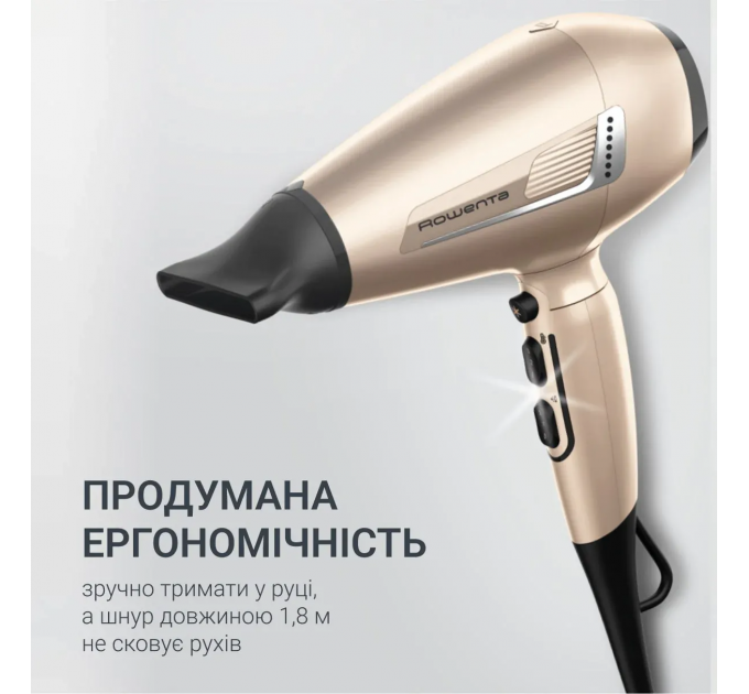 Фен Rowenta Pro Expert Tresor Collection, 2200Вт, 3 режими, іоніз-я, дифузор, 2 концентратора, хол. обдув, чохол, заколка, бронзовий