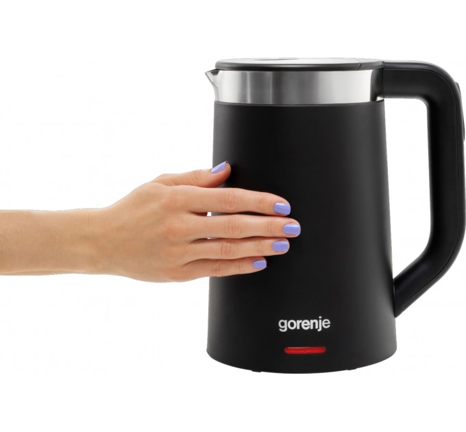 Электрочайник Gorenje 1.7л, LED дисплей, Strix контроль, черный